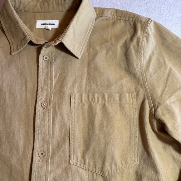 Common Market The Davy Shirt Button Down Shirt M Medium Tan Casual Cotton - Picture 2 of 9